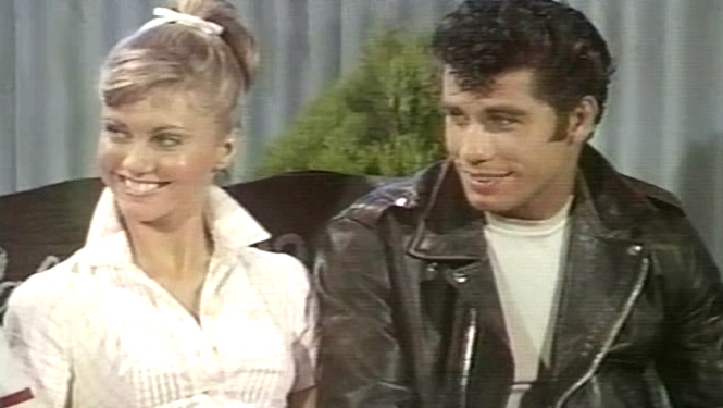 Olivia Newton-John on set of Grease Mike Douglas Show March 1978