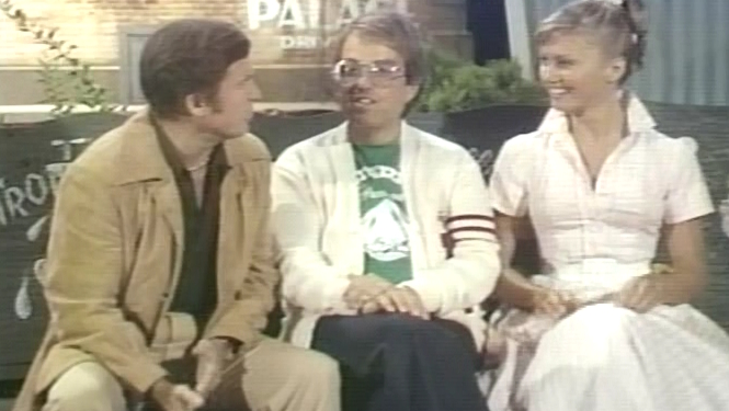 Olivia Newton-John on set of Grease Mike Douglas Show March 1978