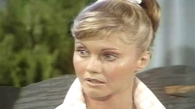 Olivia Newton-John on set of Grease Mike Douglas Show March 1978