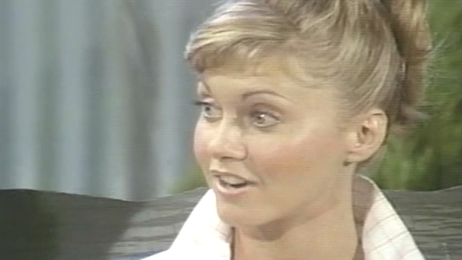Olivia Newton-John on set of Grease Mike Douglas Show March 1978
